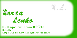 marta lenko business card